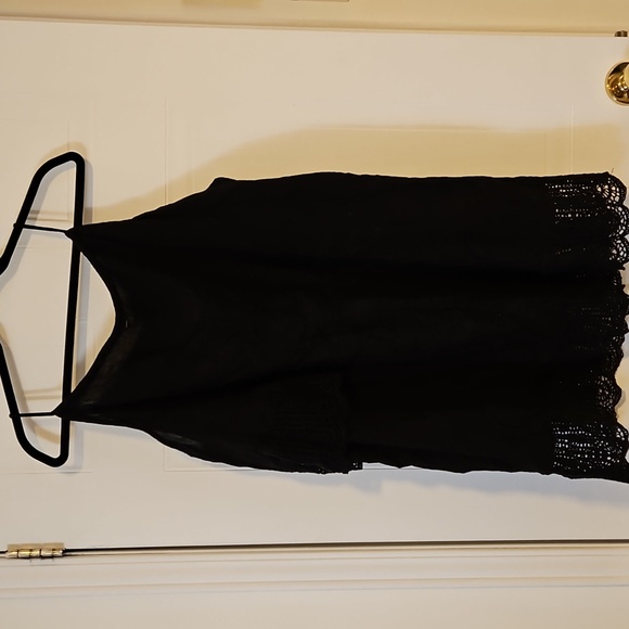 Ripcurl Summer Dress Black Womens XL NWT Oversized Cold Shoulder Crochet Detail - Picture 7 of 9